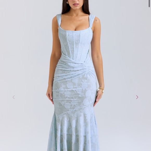 chinese dress ladies Blue bell floral maxi dress – LAVECHIC main image 0